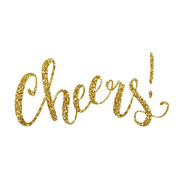 Cheers calligraphic text design, vector illustration Cheers calligraphic text design, vector illustration celebratory-toast stock illustrations