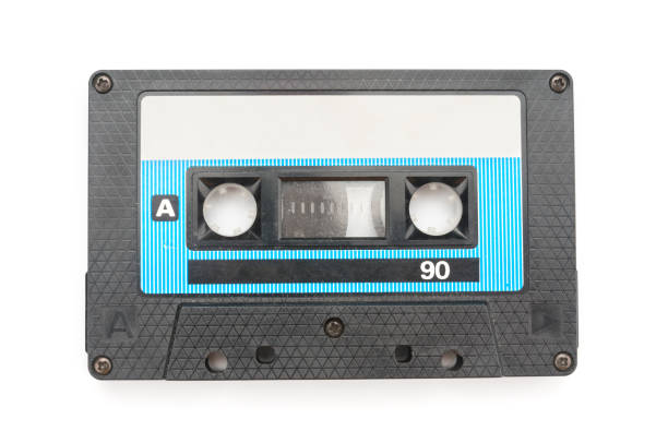 istock Old audio tape cassette on white background 1072173760