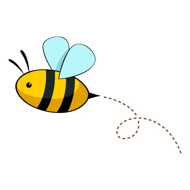 Vector illustration of Cute cartoon bee