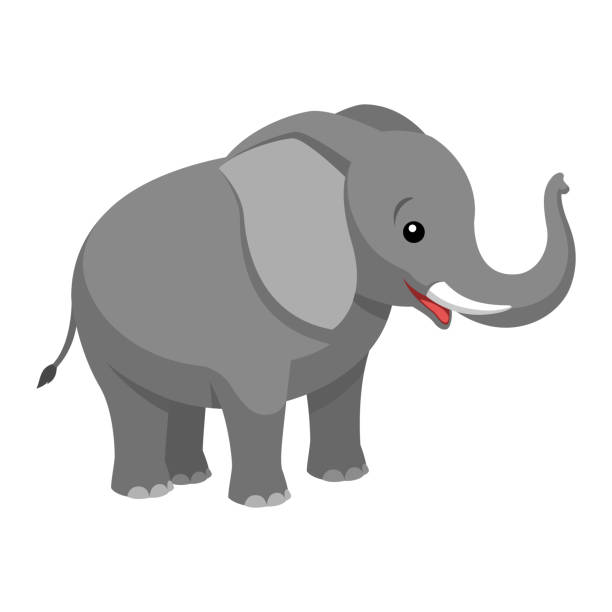 ilustraciones, imágenes clip art, dibujos animados e iconos de stock de en tecknad elefant - elefante