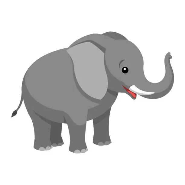 Vector illustration of A cartoon elephant