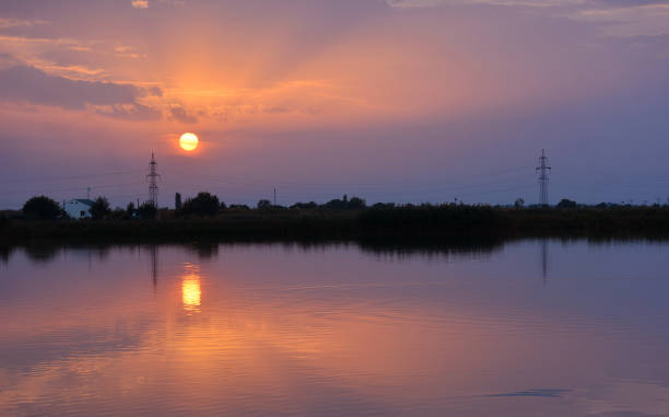 istock Amazing sunset sky in the evening and sunlight reflection on water, Armeina 1072182674
