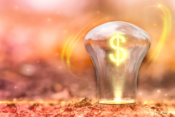 istock Dollar sign concept with copy space. Currency symbol inside the light bulb. Exchange Rate changes. 1072182760