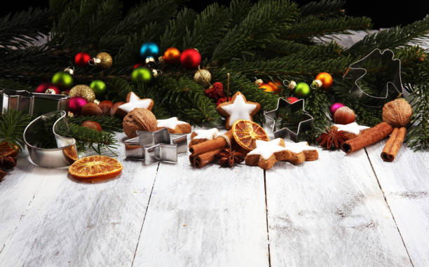 istock Baking christmas cookies. Typical cinnamon stars bakery for xmas with ingredients. 1072186030