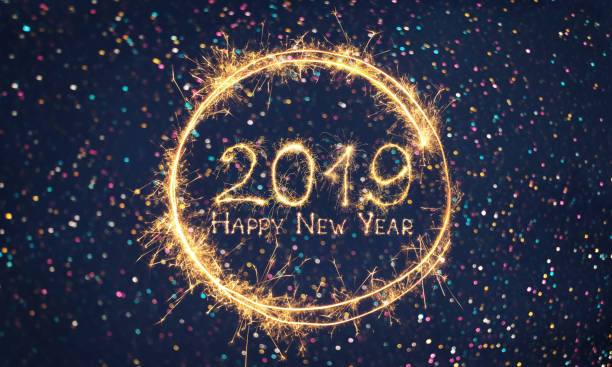 istock Greeting card Happy New Year 2019 1072200548