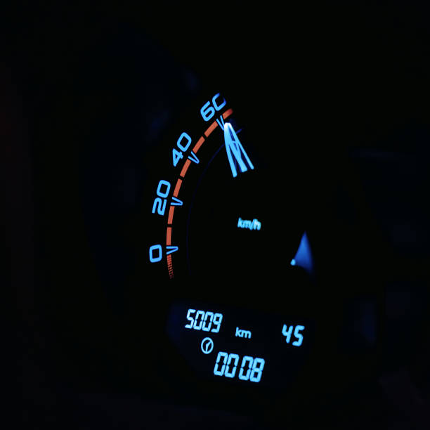 istock Speedometer in the car on the dashboard 1072201648
