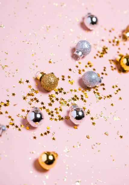istock Christmas background with golden balls 1072204350