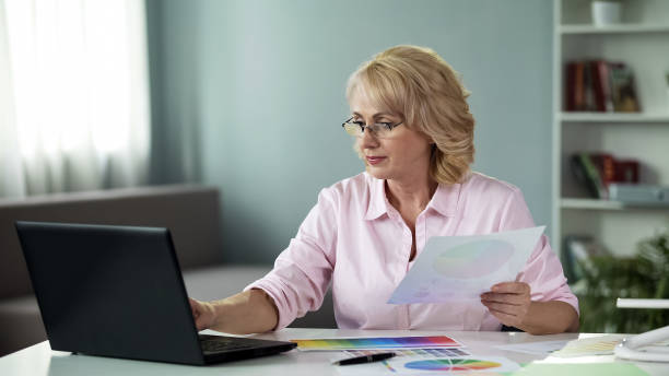 istock Woman freelancer earning by creating design solutions for clients online, job 1072204598