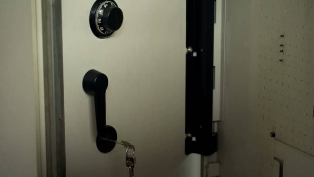 istock Key left in opened office safe, intellectual property theft, rights protection 1072205510