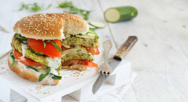 istock Healthy vegetarian burger 1072208168
