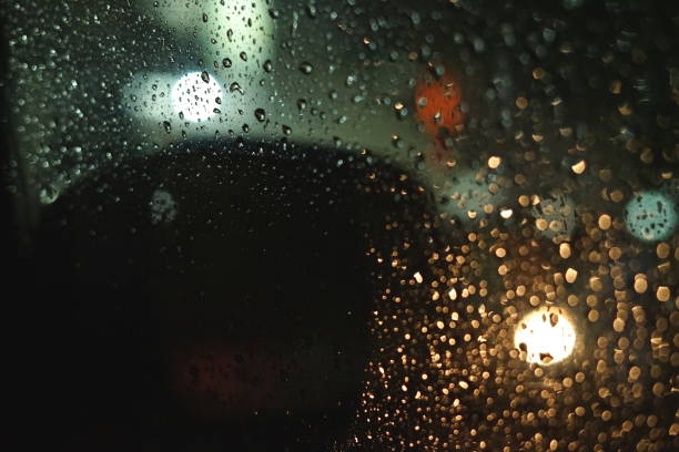 istock Abstract blurred background of traffic jam on heavy rain 1072208612