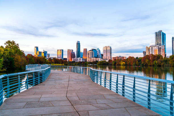 istock Pedestrian walkway bridge Austin Texas downtown background screensaver 1072215048