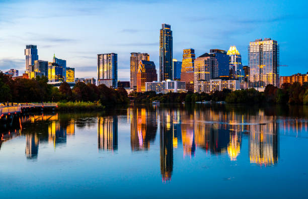 istock Nightscape blue hour in Austin, Texas 1072215300