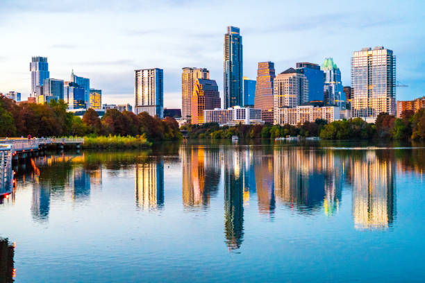 istock Bright cololful Modern Austin Texas skyline cityscape 1072215346