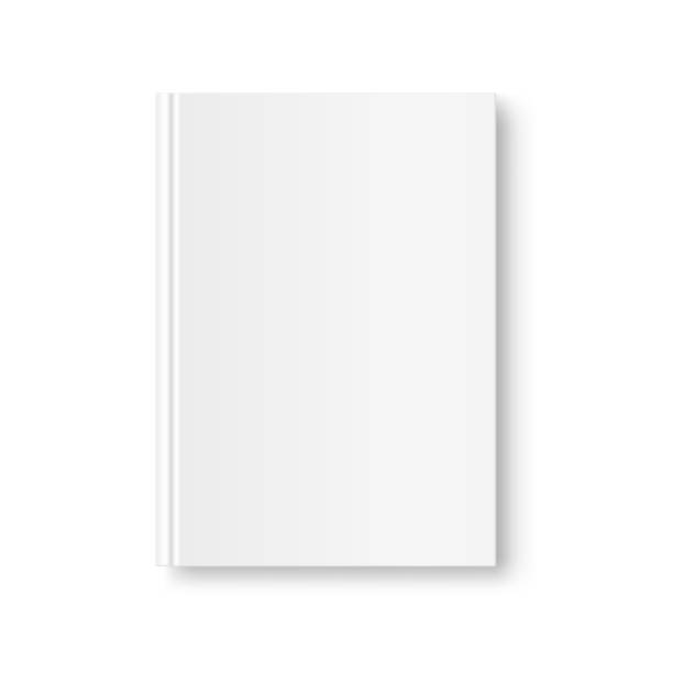 illustrations, cliparts, dessins animés et icônes de livre fermé vertical mock up isolé sur fond blanc. couvercle blanc blanc. - white background square close up office supply