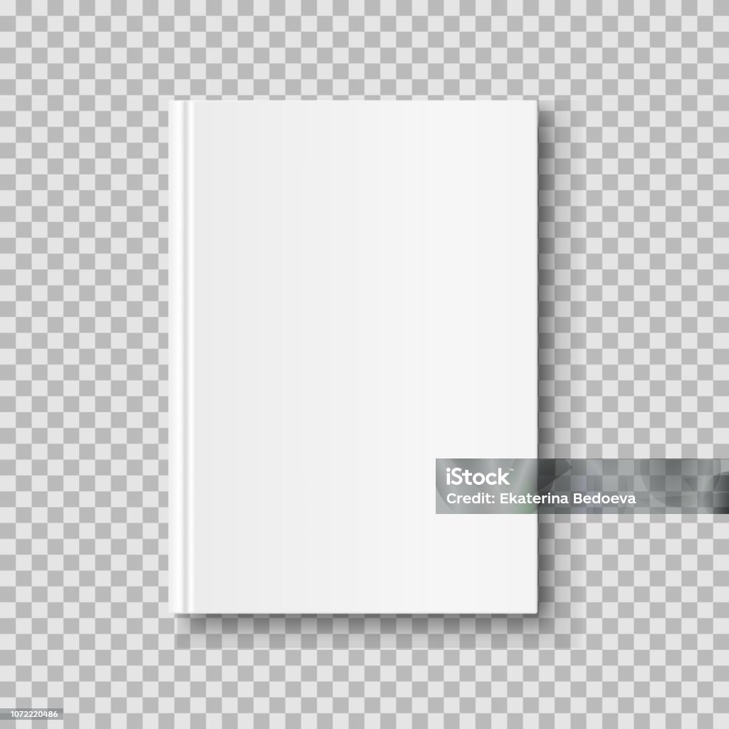 Vertical closed book mock up isolated on transparent background. White blank cover. 3D realistic book, notepad, diary etc vector illustration Book stock vector