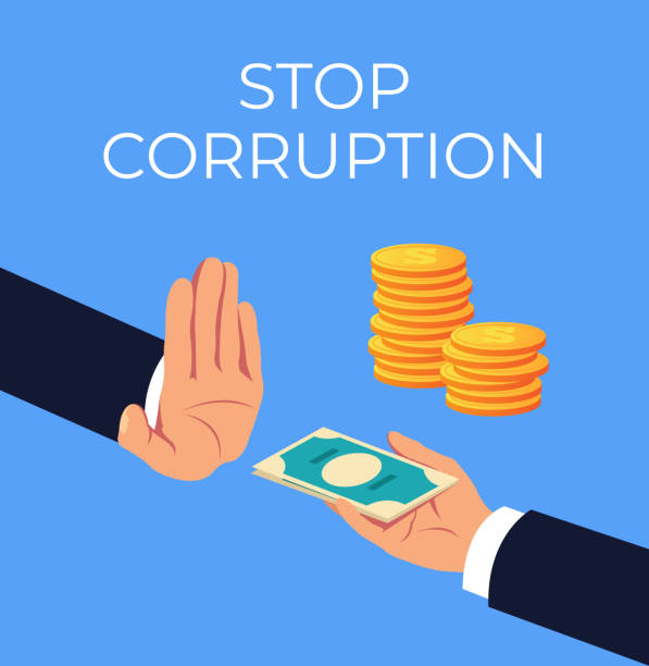 ilustrações de stock, clip art, desenhos animados e ícones de crime hand offer giving dirty illegal money. stop corruption concept. vector flat cartoon graphic design isolated illustration - human hand stop gesture stop sign isometric