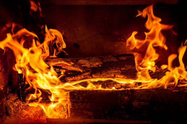 istock Burning billets in hot stove 1072227850