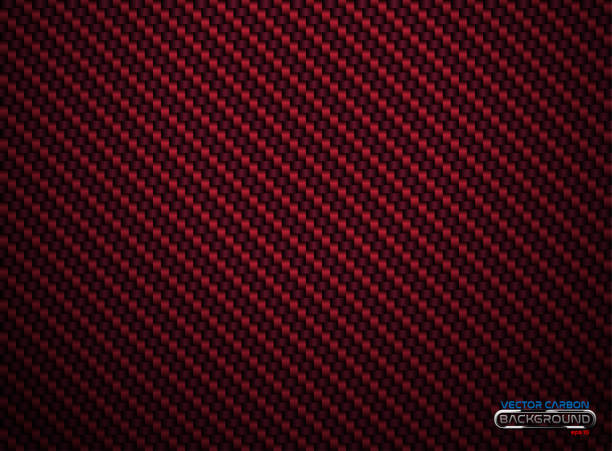 istock Vector red carbon fiber volume background. Abstract decoration cloth material wallpaper with shadow for car tuning or service 1072236300