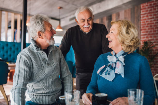istock Senior friends at cafe 1072239566