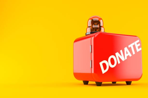 faire un don box avec sirène d’urgence - donation box flash photos et images de collection