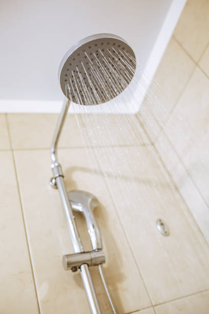 istock Water running from the shower head in the bathroom 1072255010