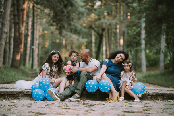 istock Happy Family in forest 1072258640