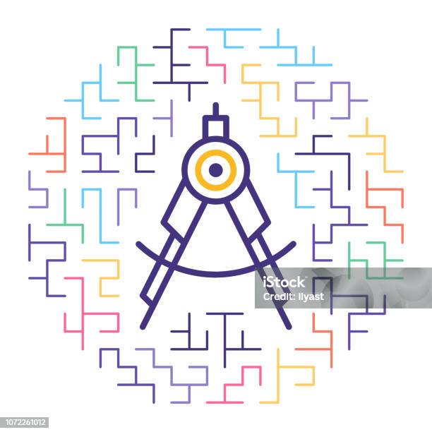 Engineering Jobs Line Icon Illustration Stock Illustration - Download Image Now - Computer-Aided Design, Construction Industry, Architect