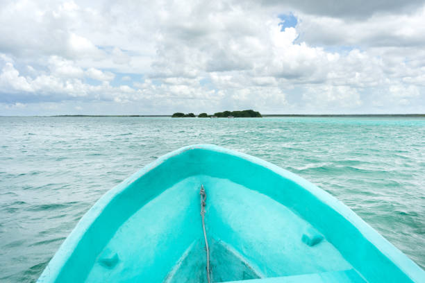 View of Bacalar and lagoon from a boat