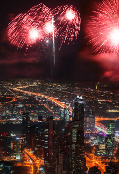 istock Amazing New Year fireworks display in Dubai, UAE 1072267584