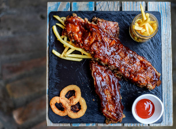 istock Delicious roasted ribs in restaurant 1072273626