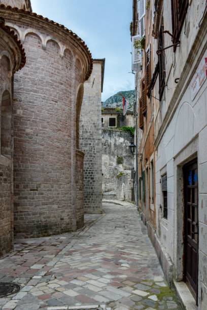 istock Empty streets of old medieval town Kotor, Montenegro. 1072275790