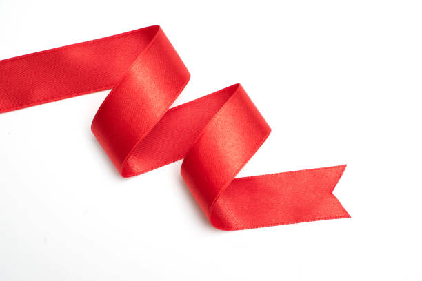 istock Red ribbon border isolated on white background 1072278764
