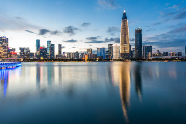 istock Shenzhen Houhai Financial District at night 1072282210
