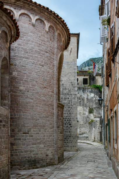 istock Empty streets of old medieval town Kotor, Montenegro. 1072283570