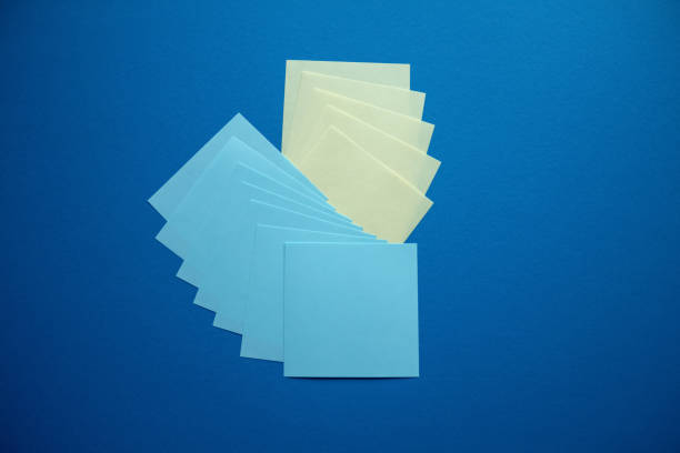istock Blue and yellow stikers concept. 1072291010