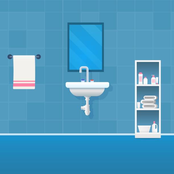 ilustraciones, imágenes clip art, dibujos animados e iconos de stock de vector ilustración concepto baño interior - towel indoors single object simplicity
