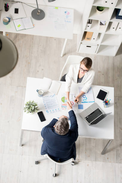 istock Businessman concluding agreement with audit specialist 1072306798