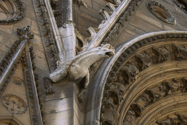 istock Decorative elements on the facade. Decorative elements of cathedral. Travel around Paris. 1072309776