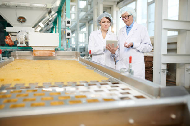 istock Two Workers Overseeing Food Production 1072311004