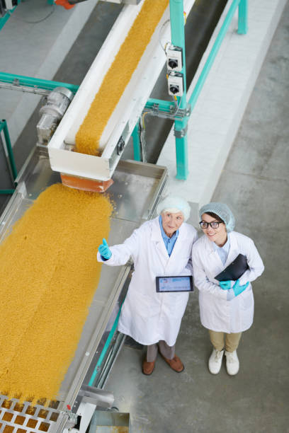 istock Two Workers Overseeing Production at Factory 1072311246