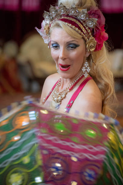 istock Mature Macedonian belly dancer rehearses her routine in a studio. 1072313702