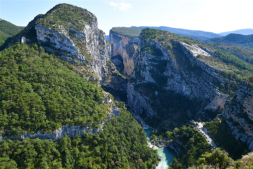 Landscape view of the Verdon Gorge,which is a river canyon in southeastern France,carved by the Verdon River.