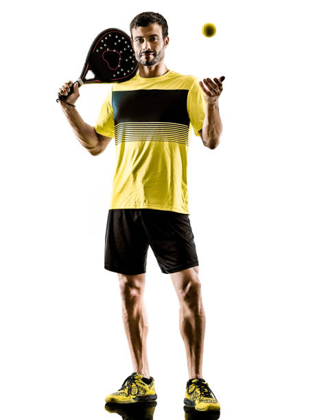 istock Paddle tennis player man isolated white background 1072325418