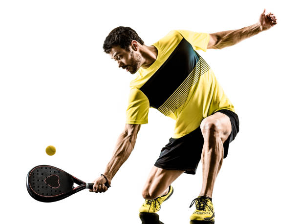 istock Paddle tennis player man isolated white background 1072325466