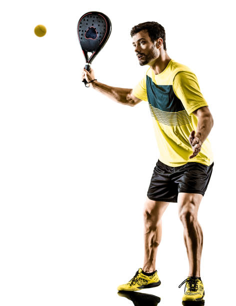 istock Paddle tennis player man isolated white background 1072325534
