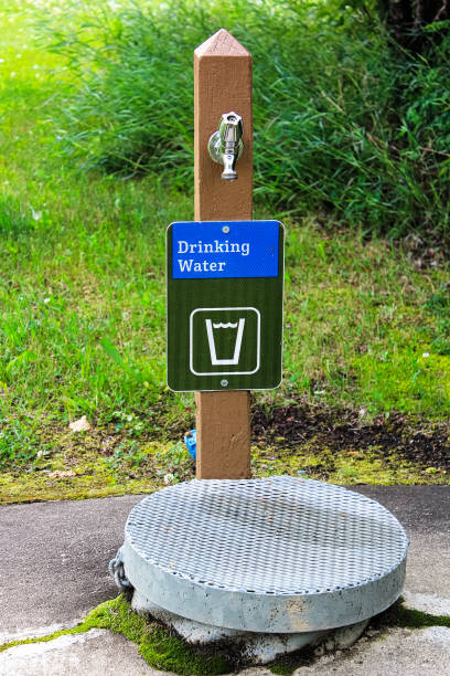 istock A drinking water sign next to a well cover 1072326570