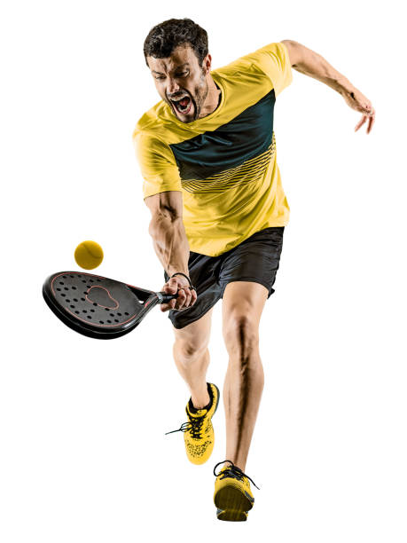istock Paddle tennis player man isolated white background 1072327648