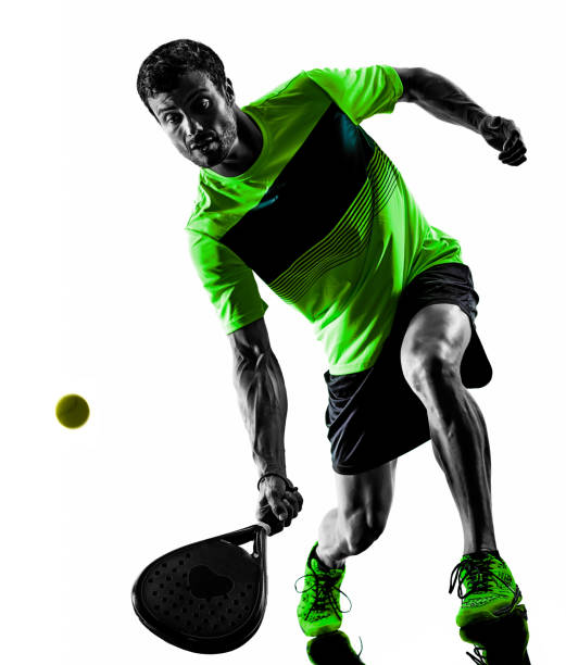 istock Paddle tennis player man isolated white background 1072327718