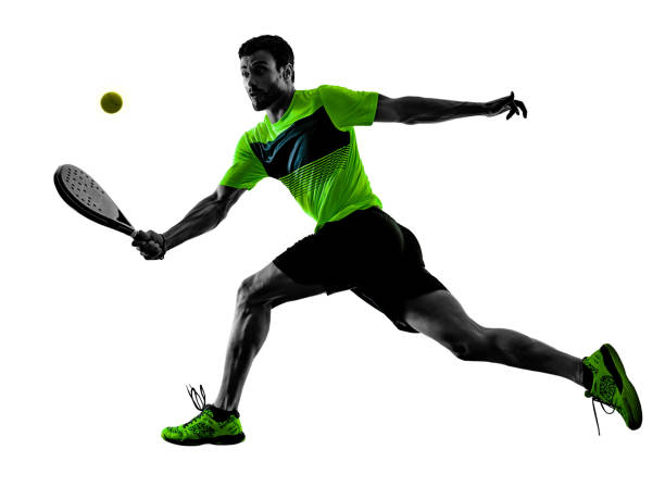 istock Paddle tennis player man isolated white background 1072327734